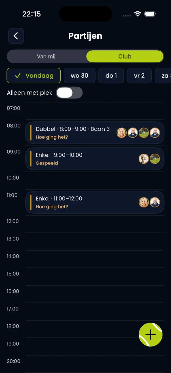 Court calendar with open slots